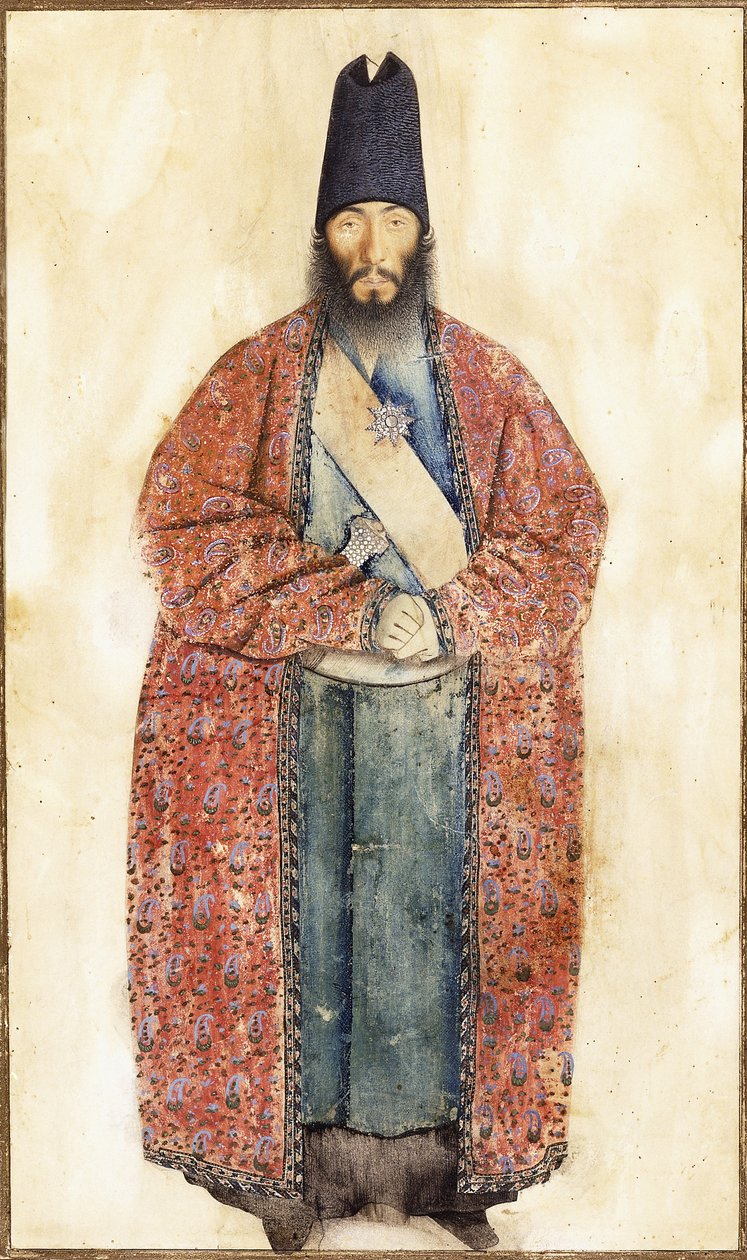 Portræt af den sene Sam Khan Ilkhani, 1800-tallet af Persian School