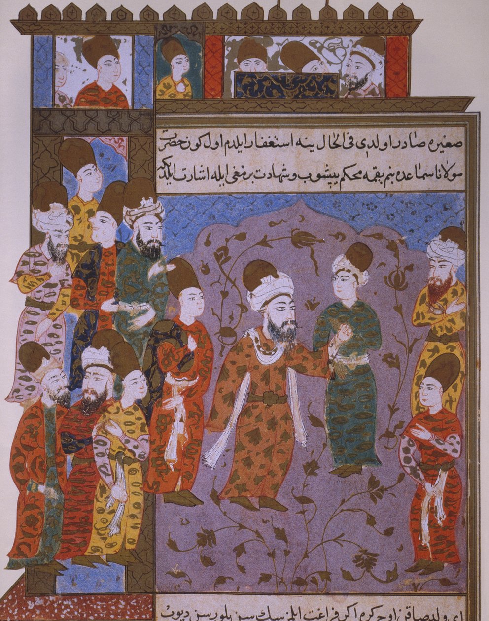 Rumi advarer sin søn Veled om synd i slutningen af det 16. århundrede af Persian School