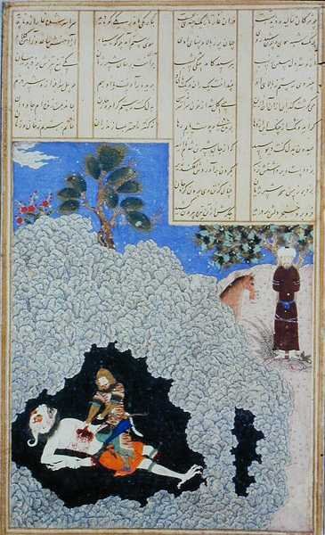 Rustam uddrager den hvide dæmons lever, illustration fra 