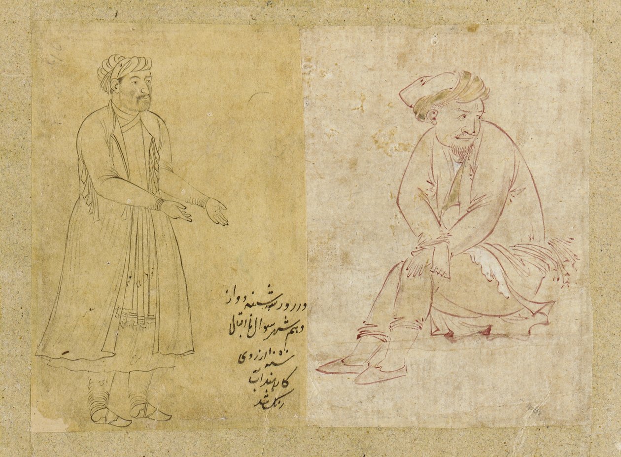 Siddende figur, Isfahan, Safavid-dynasti, 1610