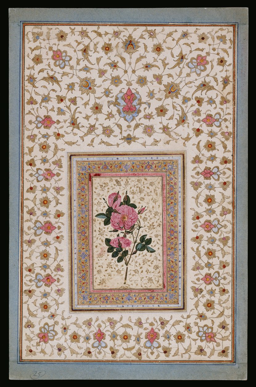 Studie af en Rose af Persian School