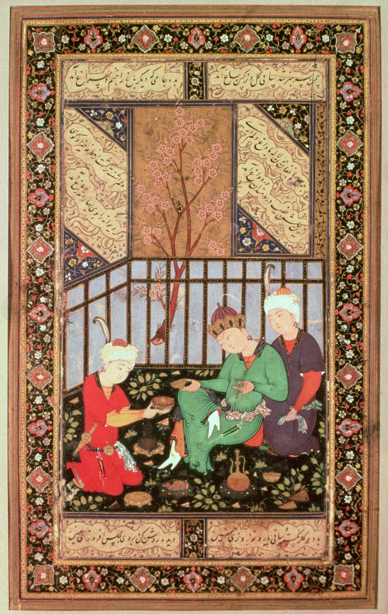 Te-ceremoni, 1560-70 af Persian School