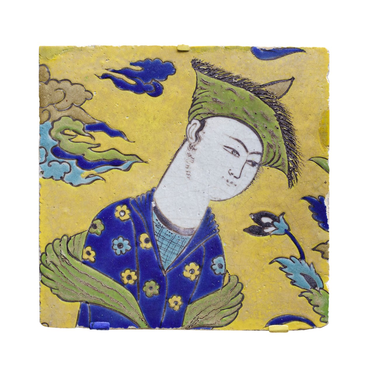 Flise med unge i have, Isfahan, Iran, safavid-perioden af Persian School