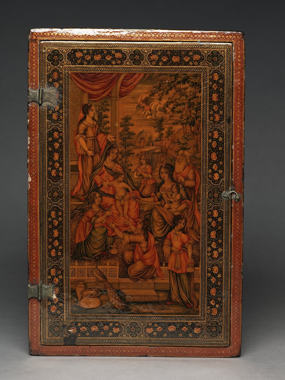Værktøjssæt, der forestiller den hellige familie, ca. 1830 (blandet medier) af Persian School