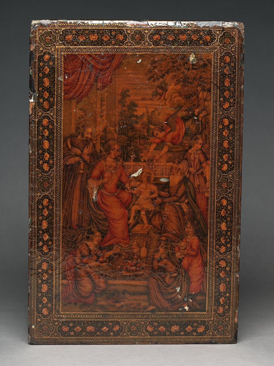 Værktøjssæt, der forestiller den hellige familie, ca. 1830 (blandet medier) af Persian School