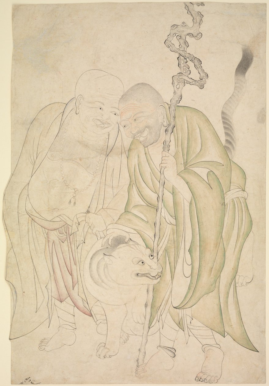 To Lohans, ca. 1480 (blæk og gennemsigtig akvarel på papir) af Persian School