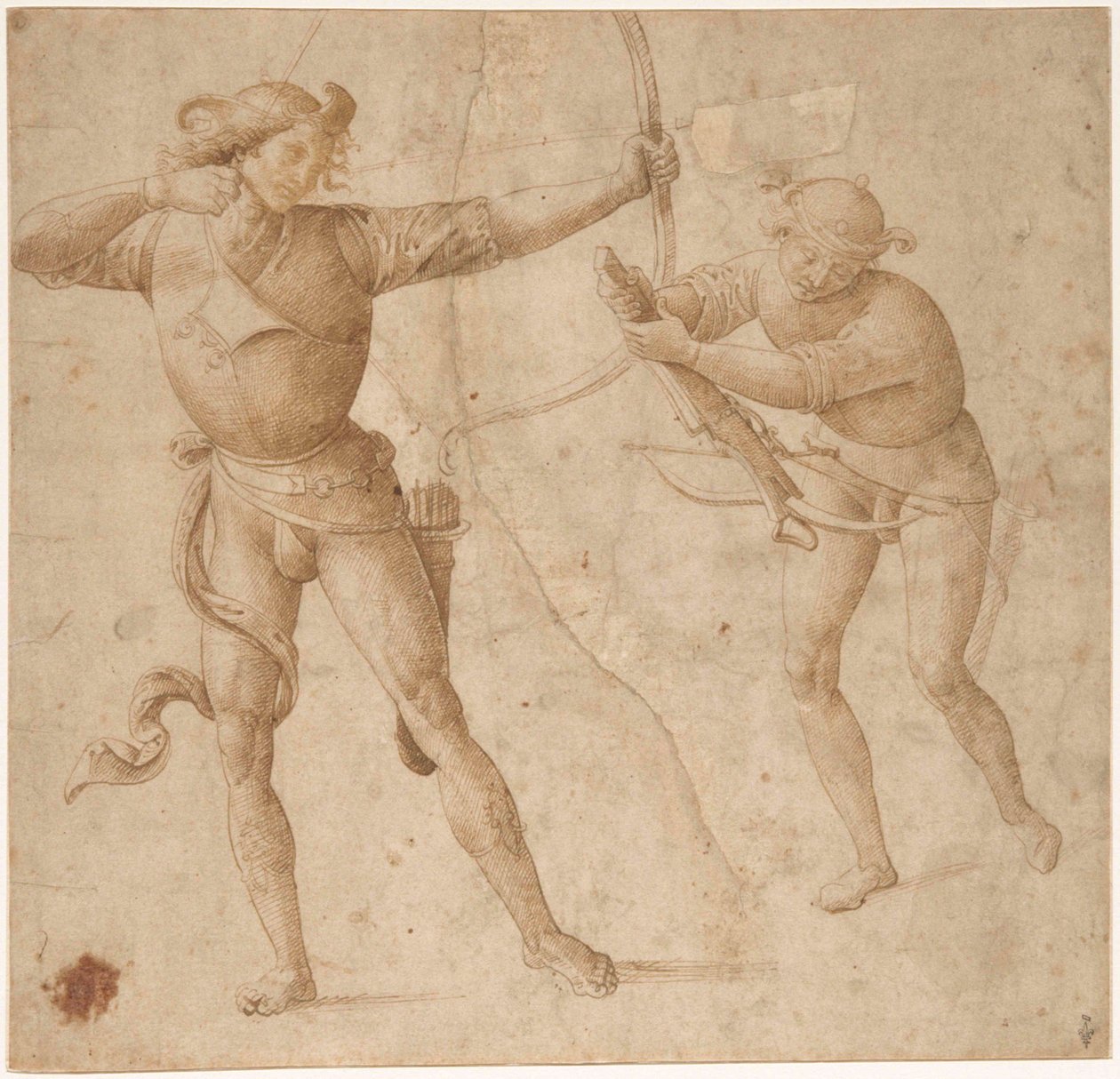 En bueskytte og en arbalist, ca. 1500. af Perugino