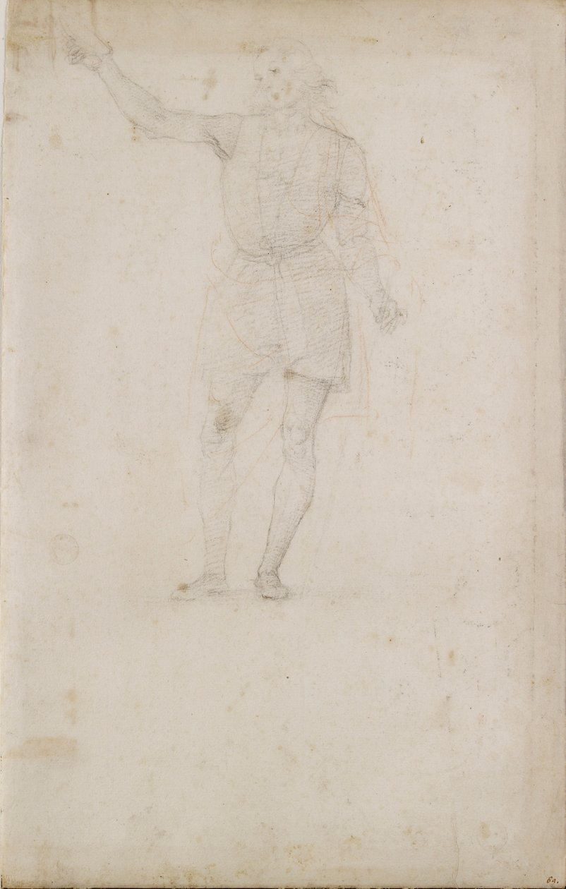 Studie for en Johannes Døberen. Bagside: An Eye, slutningen af det 15.-begyndelsen af det 16. århundrede af Perugino