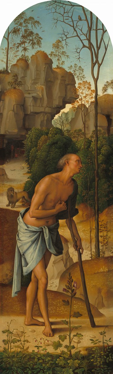 Korsfæstelsen med Jomfruen, Sankt Johannes, Sankt Hieronymus og Sankt Maria Magdalena..., ca. 14821485 af Perugino