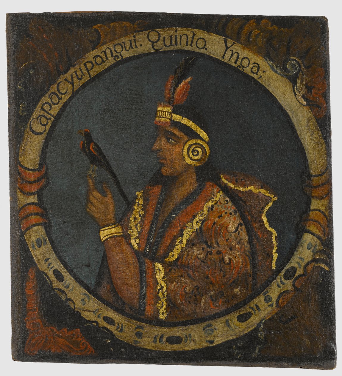 Capac Yupanqui, femte inkakonge, midten af det 18. århundrede af Peruvian School