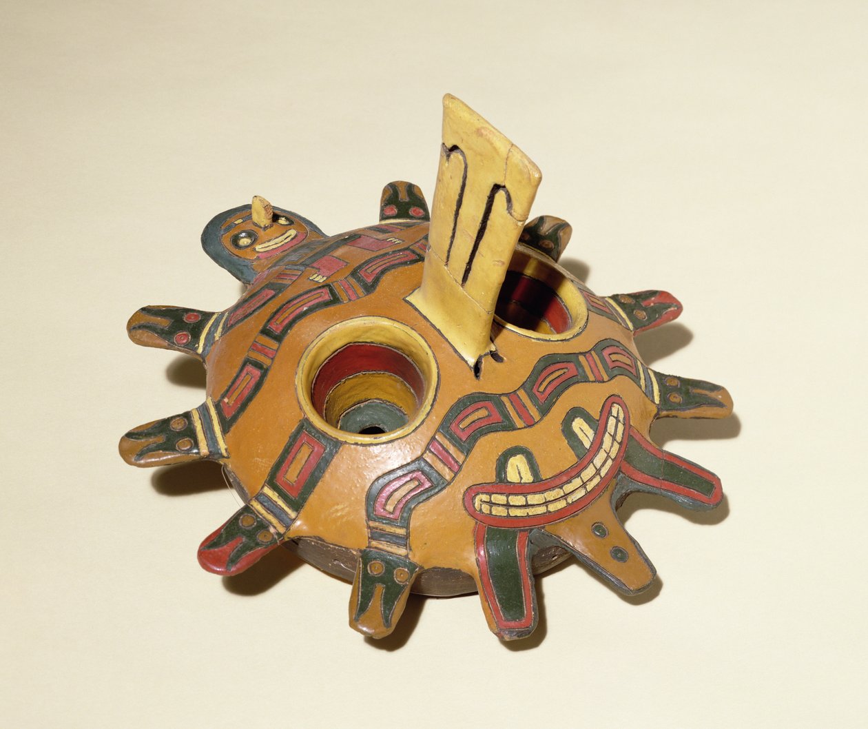 Funerary Mask, fra Paracas, 300 BC-1 AD (keramik) af Peruvian School