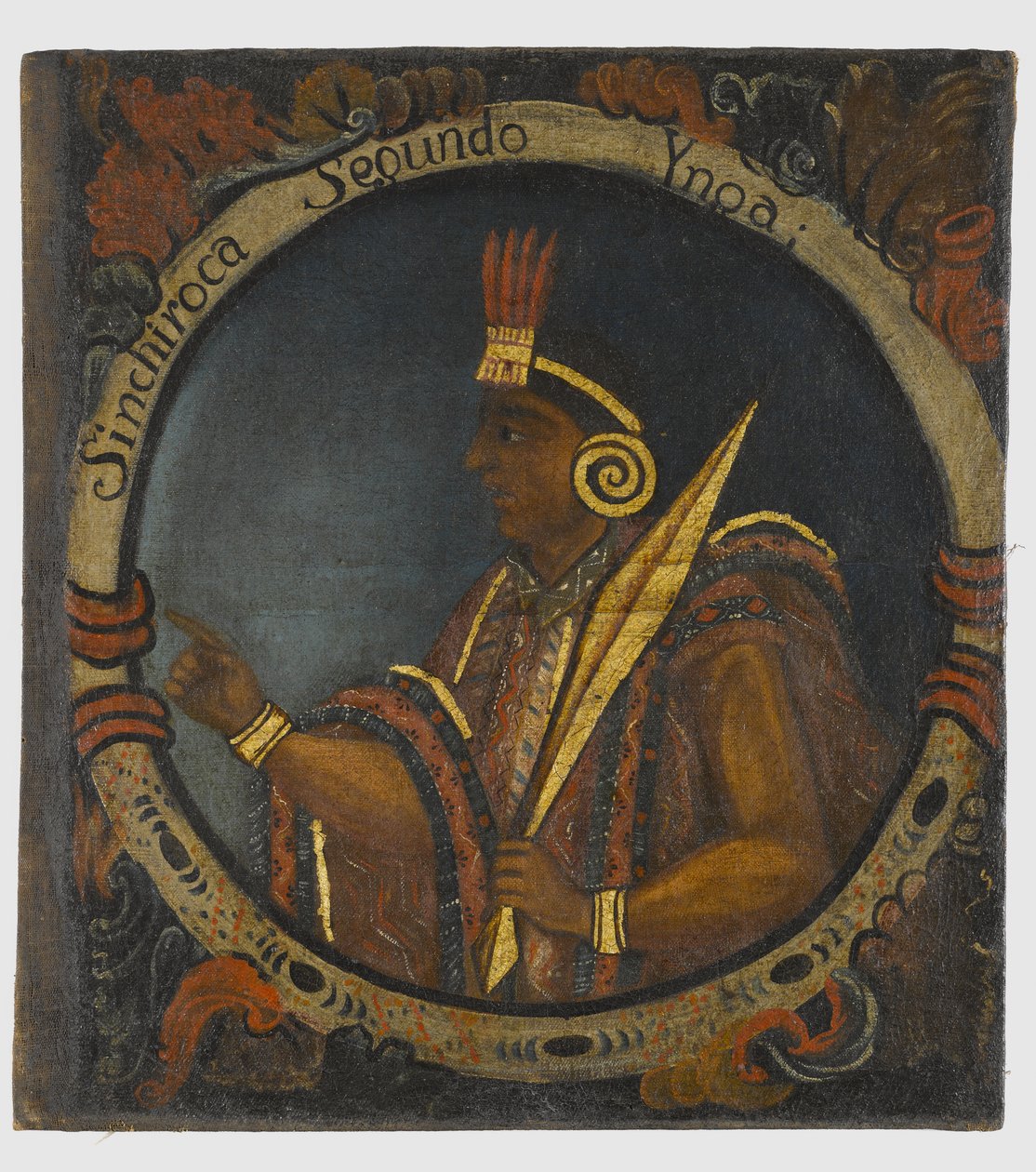 Sinchi Roca, anden inkakonge, midten af det 18. århundrede af Peruvian School