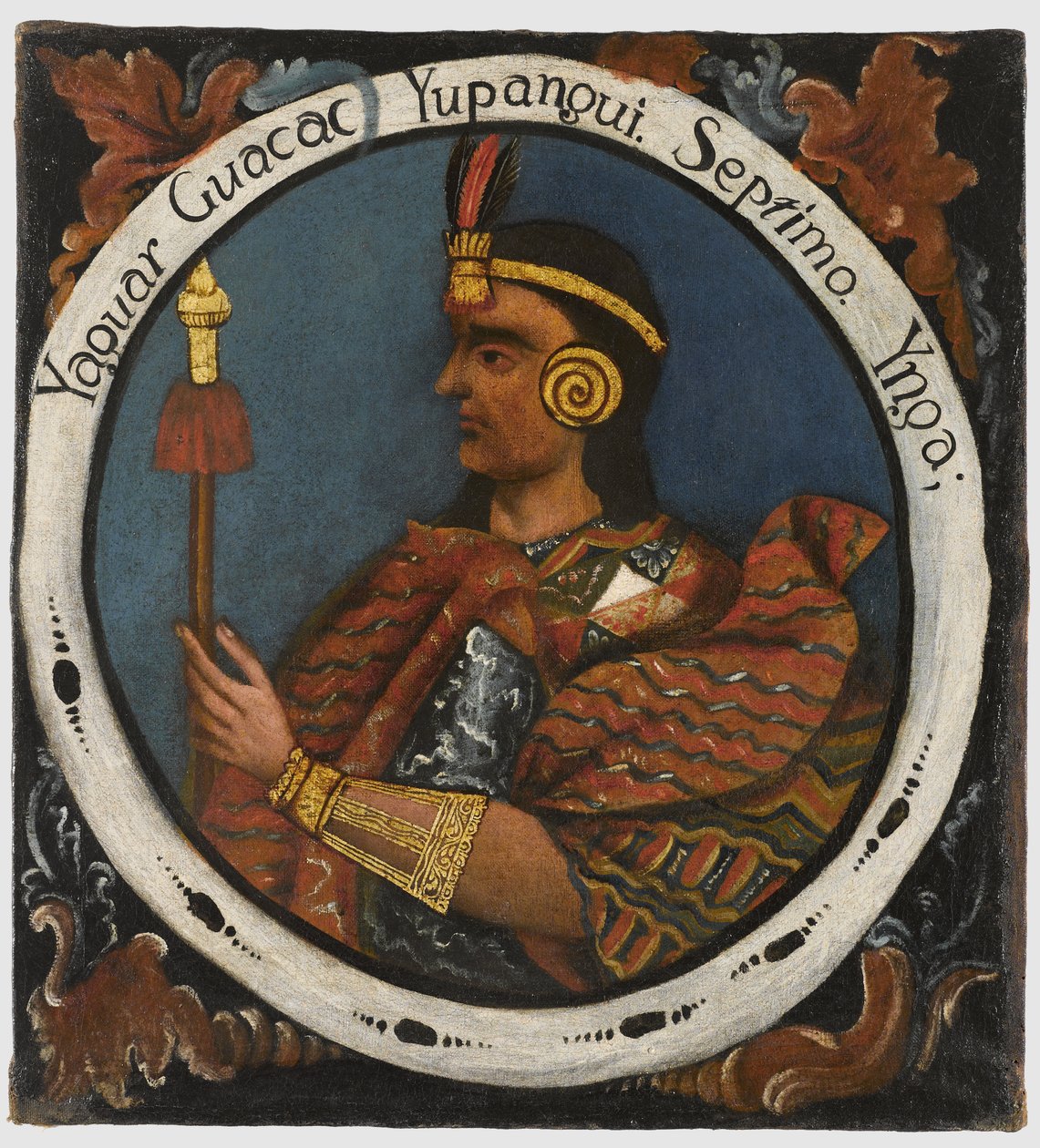 Yahuar Huacac Yupanqui, syvende inkakonge, midten af det 18. århundrede af Peruvian School