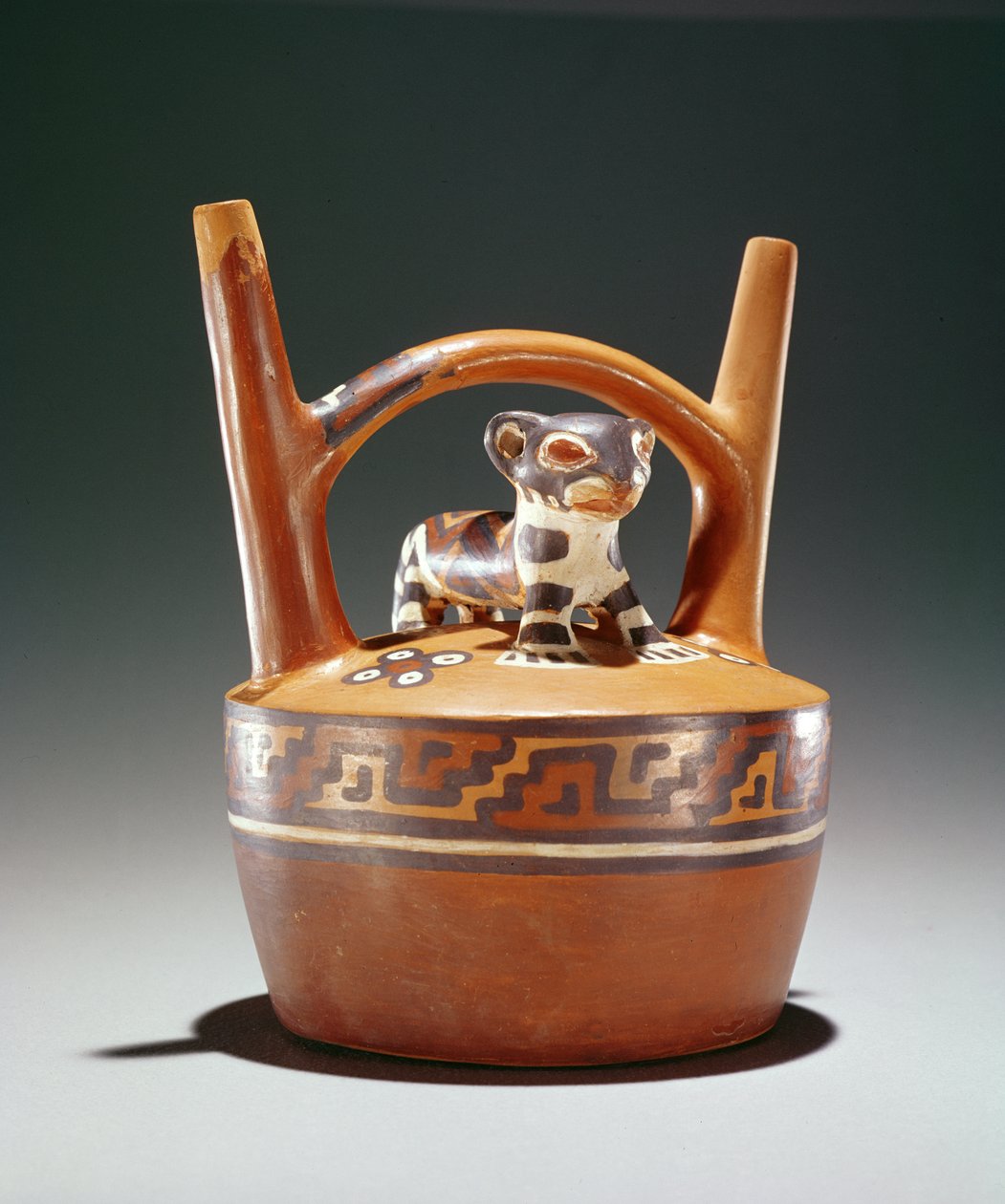 Pottery stigbøjlen med jaguar, Nazca Culture (keramik) af Peruvian School