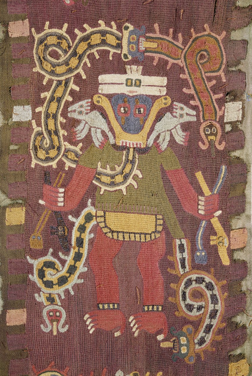 Uld mytologisk figur, Paracas-stammen (tekstil) af Peruvian School
