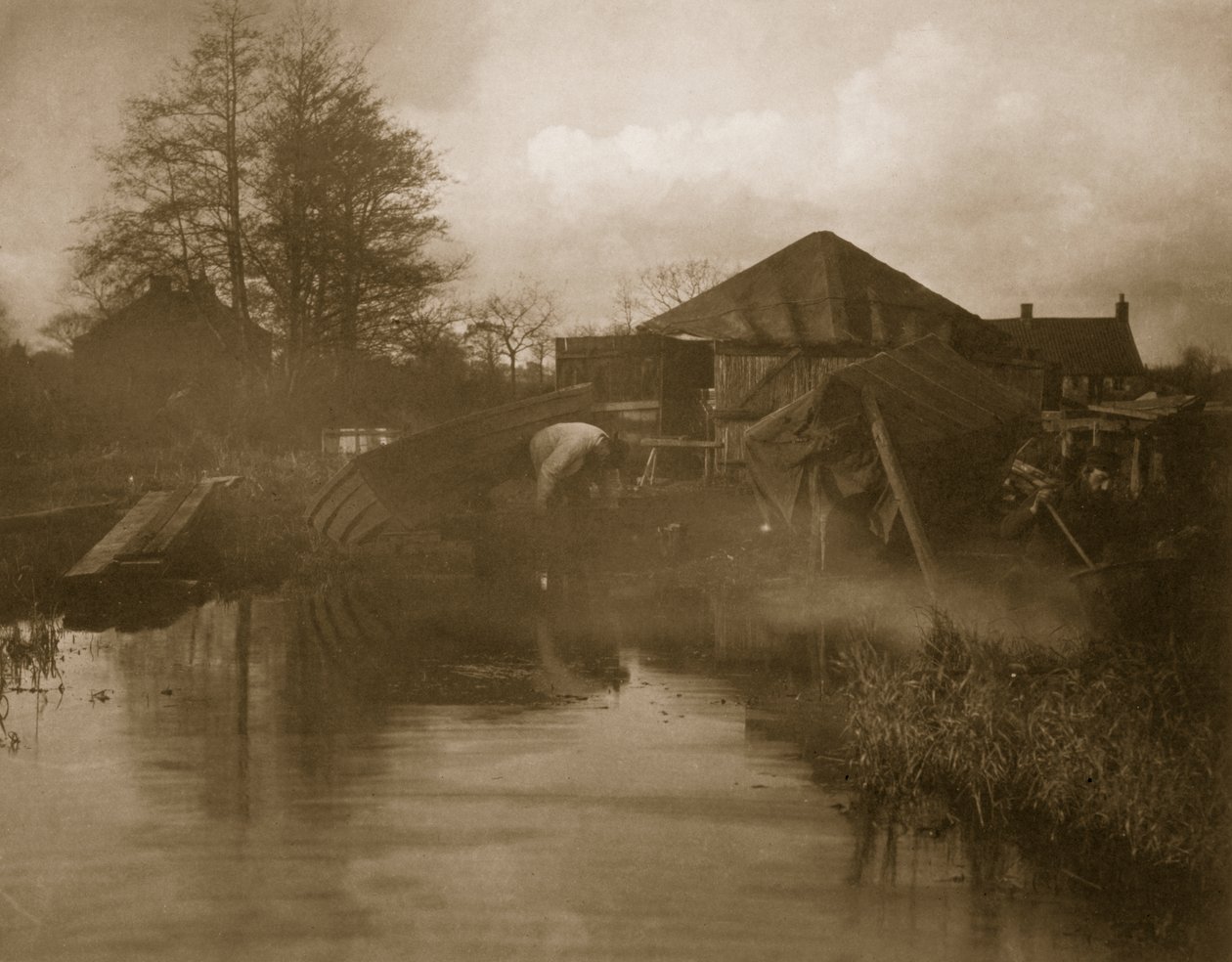 A Norfolk Boat Yard, Life and Landscape on the Norfolk Broads, c.1886 af Peter Emerson und Thomas Goodall