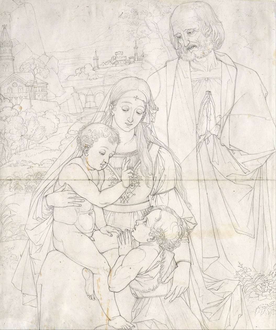 Hellig familie med Johannes Døberen som dreng af Peter von Cornelius