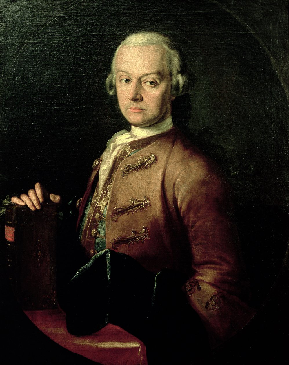 Johann Georg Leopold Mozart (1719-87), far til Wolfgang Amadeus, 1765 af Peter Anton Lorenzoni