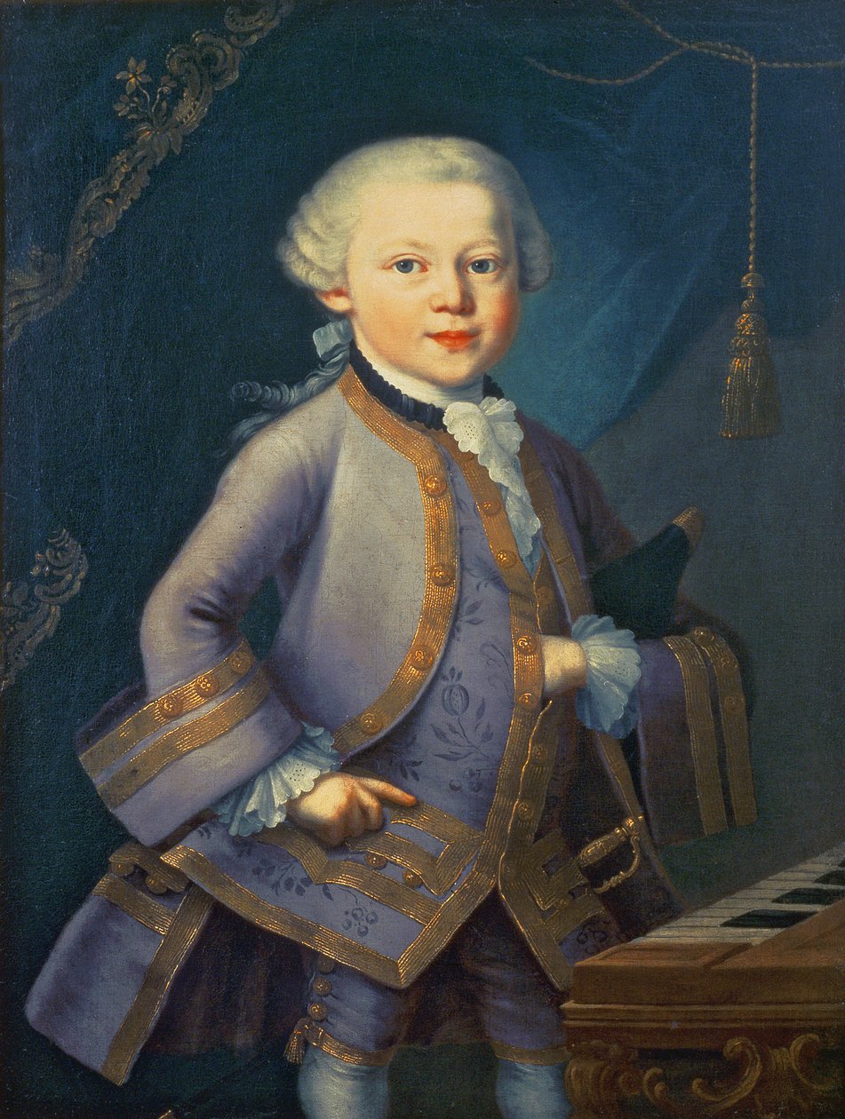 Wolfgang Amadeus Mozart (1756-91), 1763 af Peter Anton Lorenzoni