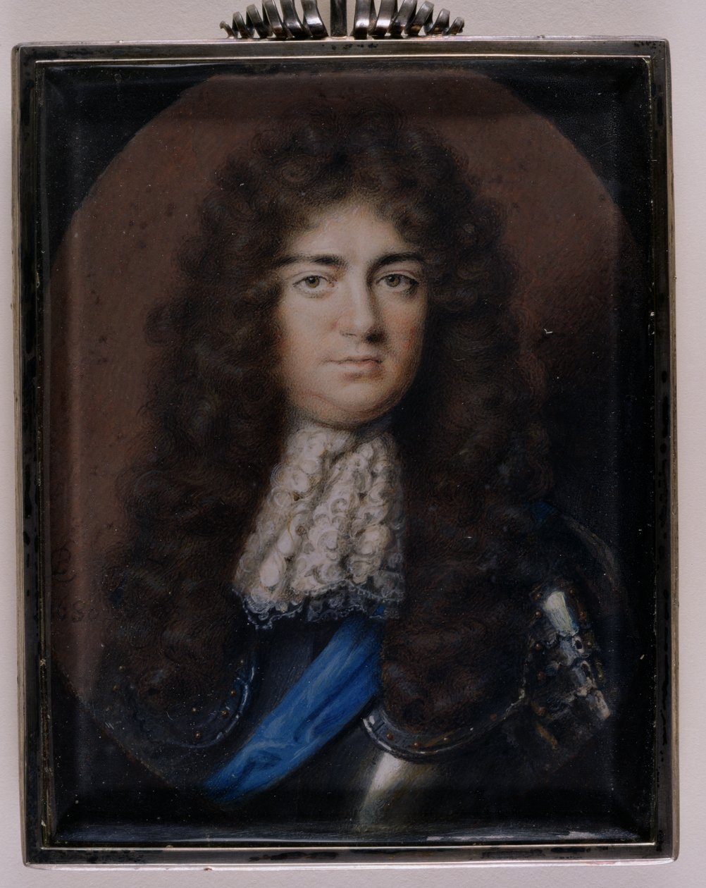 Portrætminiature af Christopher Monck, 2. hertug af Albemarle (1653-88) 1680 (wc på vellum) af Peter Cross