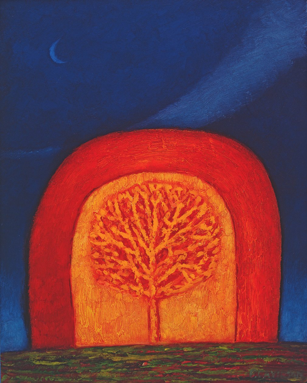 Archway, 1997 (olie på papir) af Peter Davidson