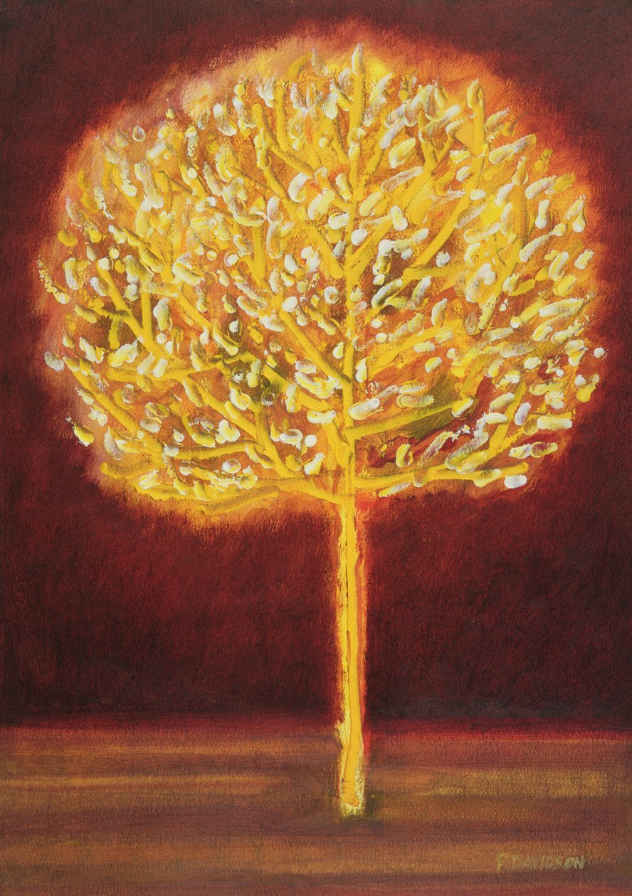 Blossoming Tree, 1997 (olie på papir) af Peter Davidson