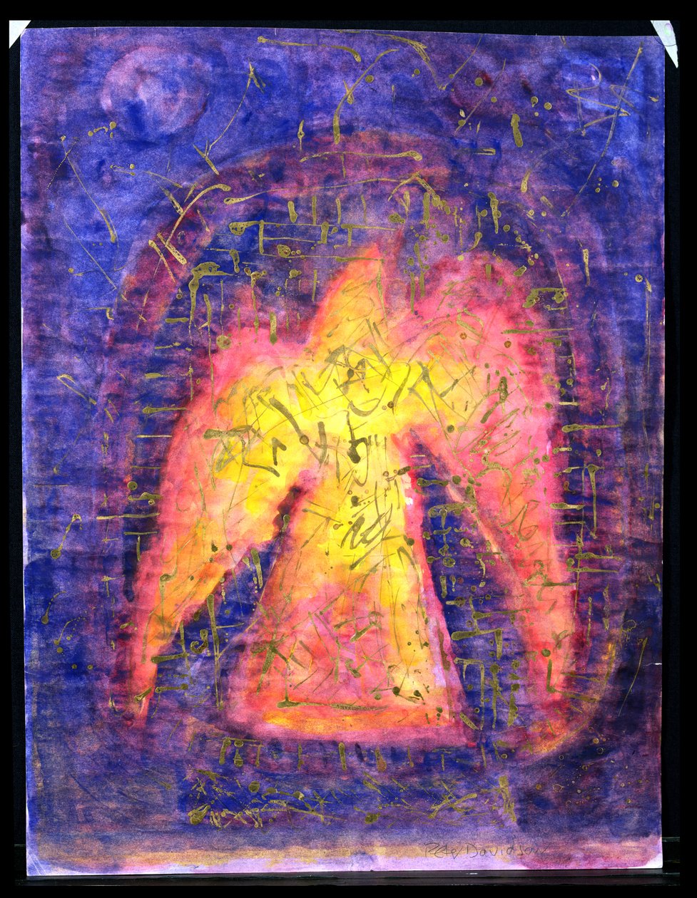 Golden Bird Rising, 1992 (blandet medier på papir) af Peter Davidson