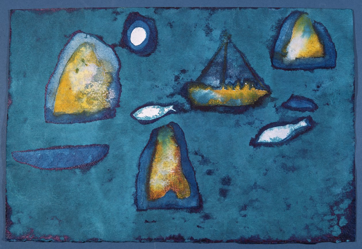 Night Voyage, 1998 (wc på papir) af Peter Davidson
