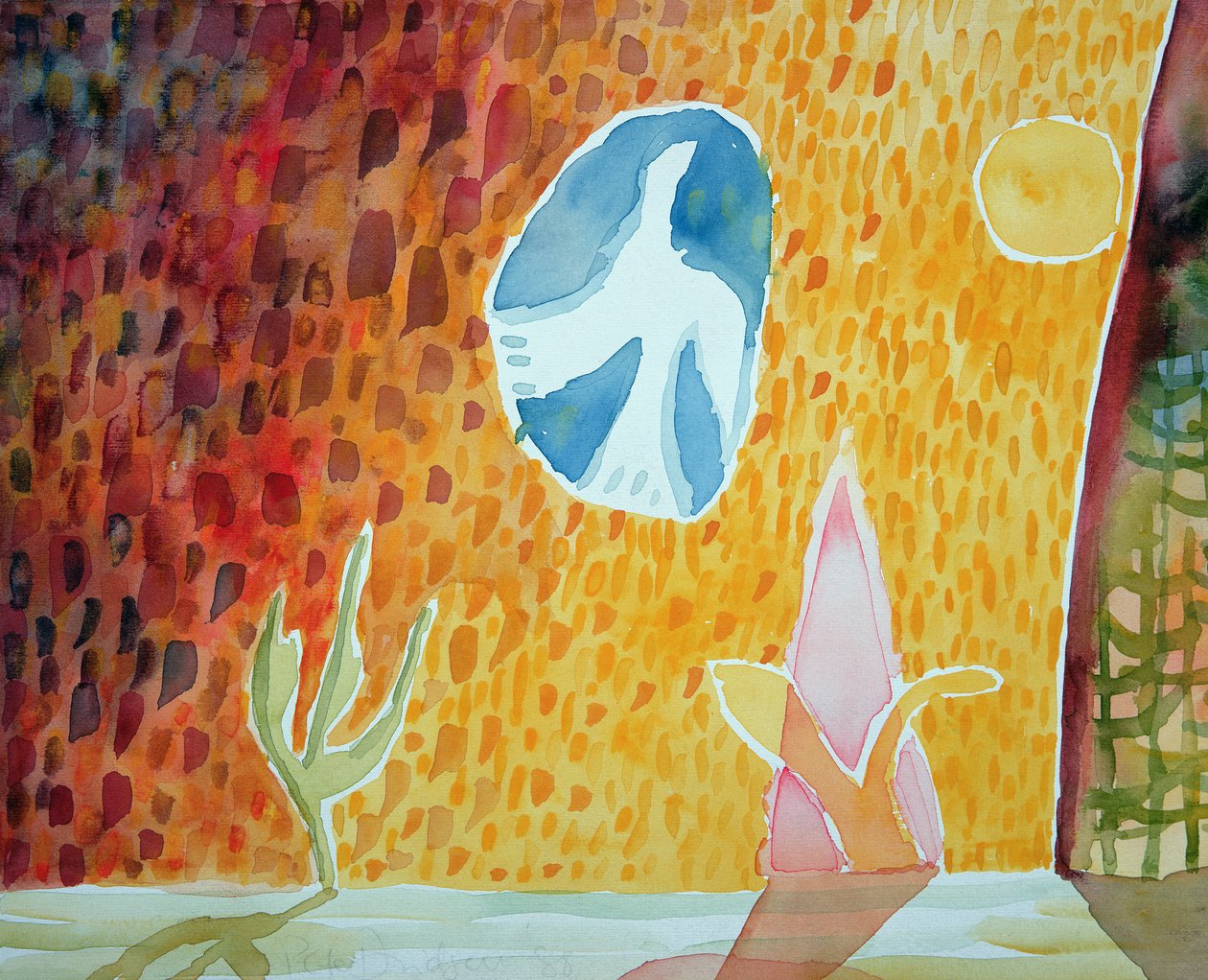 Sunburst, 1989 (wc på papir) af Peter Davidson