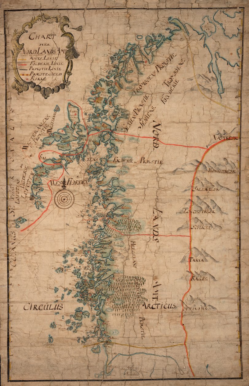 Kort over Nordland Amt af Peter Holm