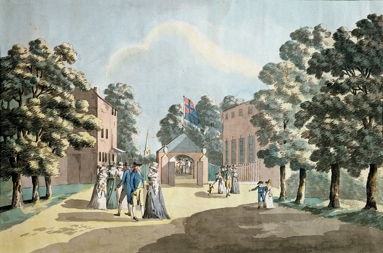 Kong George III og familie ved Spa Well, Cheltenham, 1788 af Peter La Cave