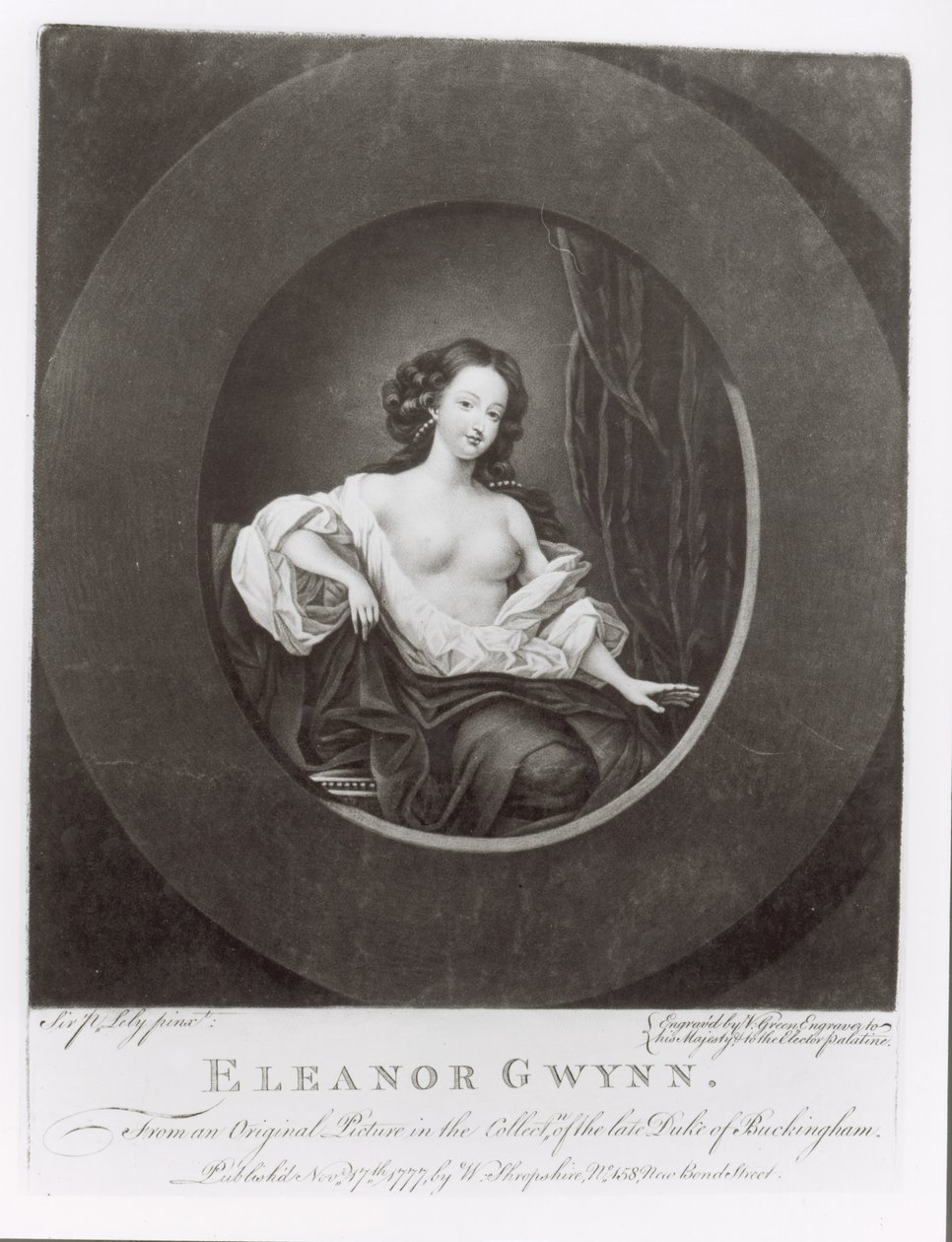 Eleanor (Nell) Gwynne (1650-87) graveret af Valentine Green (1739-1813) 1777 af Peter Lely