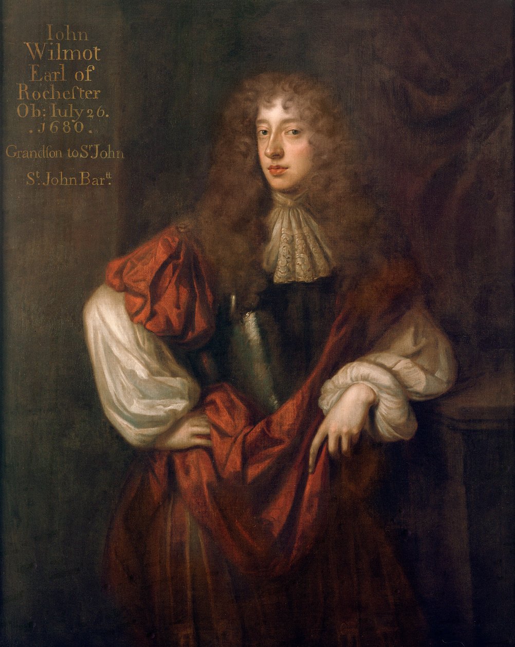 Portræt af John Wilmot (1647-80) 2. jarl af Rochester af Peter Lely