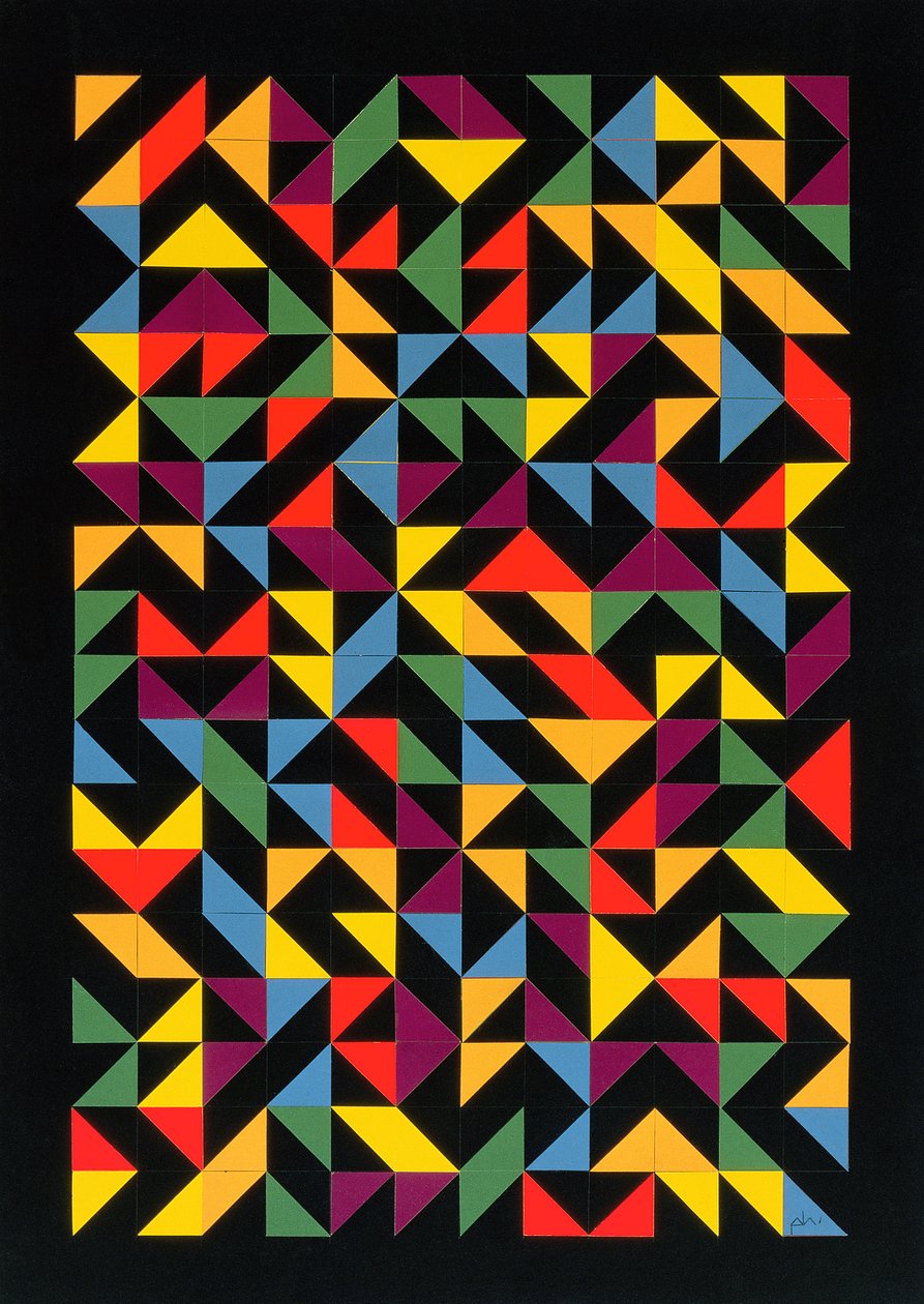3x36 Permutations, 1986 (collage på papir) af Peter McClure