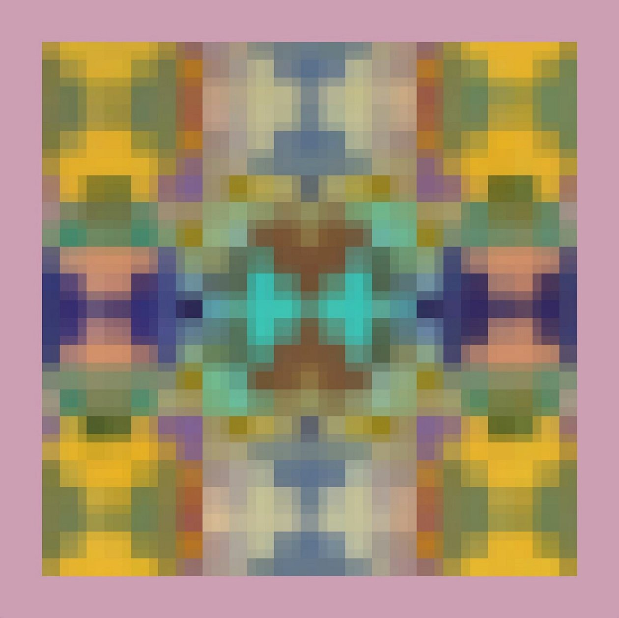 SYMMETRICAL OVERLAY.2014, (digitalt forbedret maleri) af Peter McClure