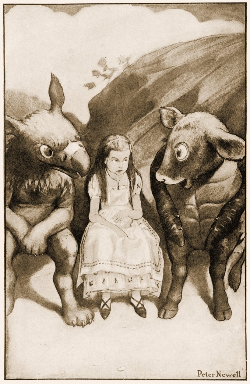 "Alice begyndte at fortælle dem sine eventyr", illustration til Lewis Carrolls Alice