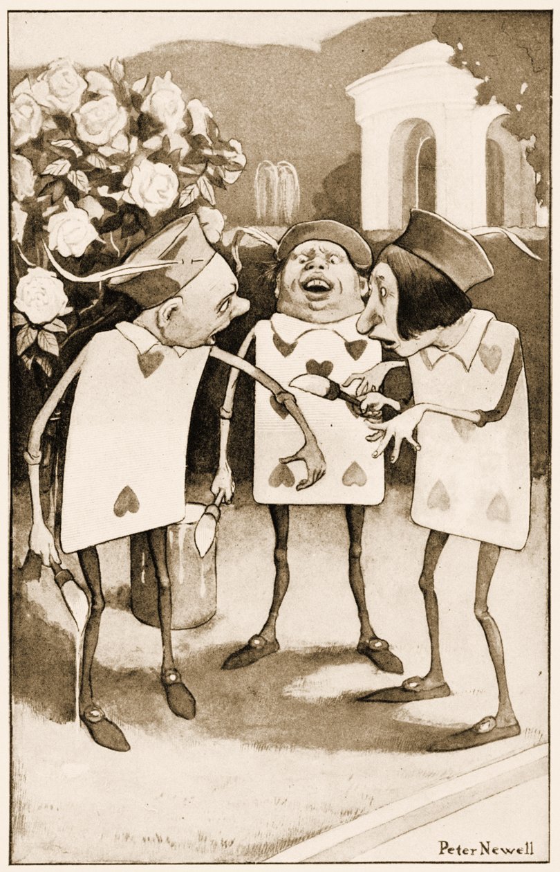 "Lad være med at sprøjte maling over mig", illustration til Lewis Carrolls Alice