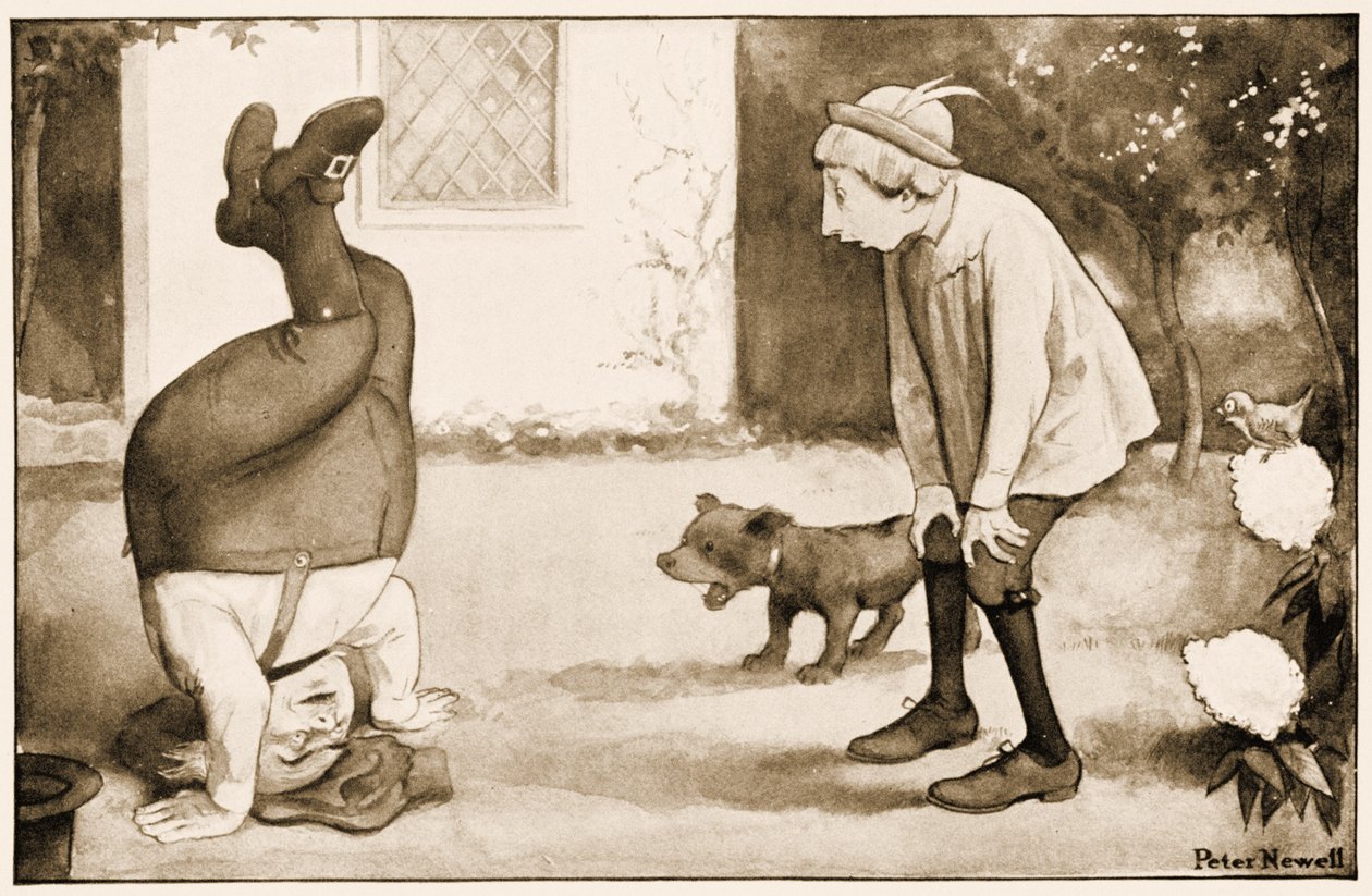 "Old Father William standing on his head", illustration til Lewis Carrolls Alice