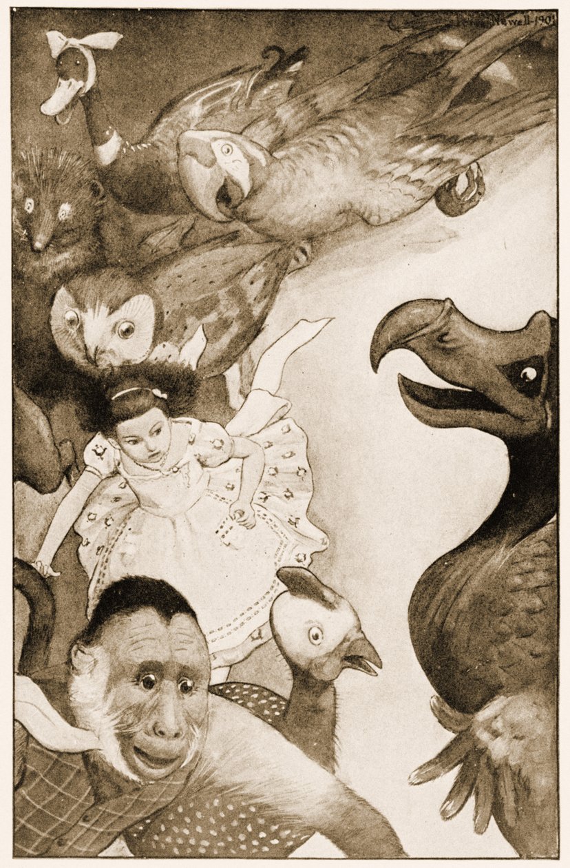 "The Caucus-Race", illustration til Lewis Carrolls Alice