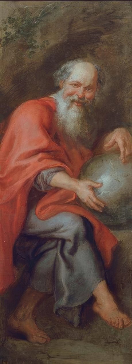 Democritus, den grinende filosof af Peter Paul Rubens