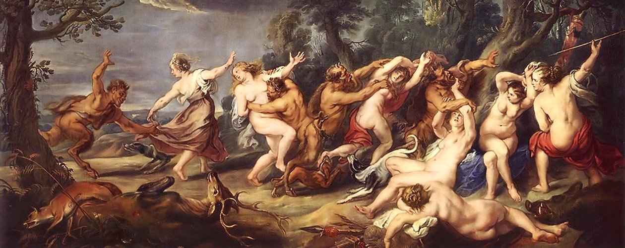 Diana og hendes nymfer overrasket over faunerne af Peter Paul Rubens