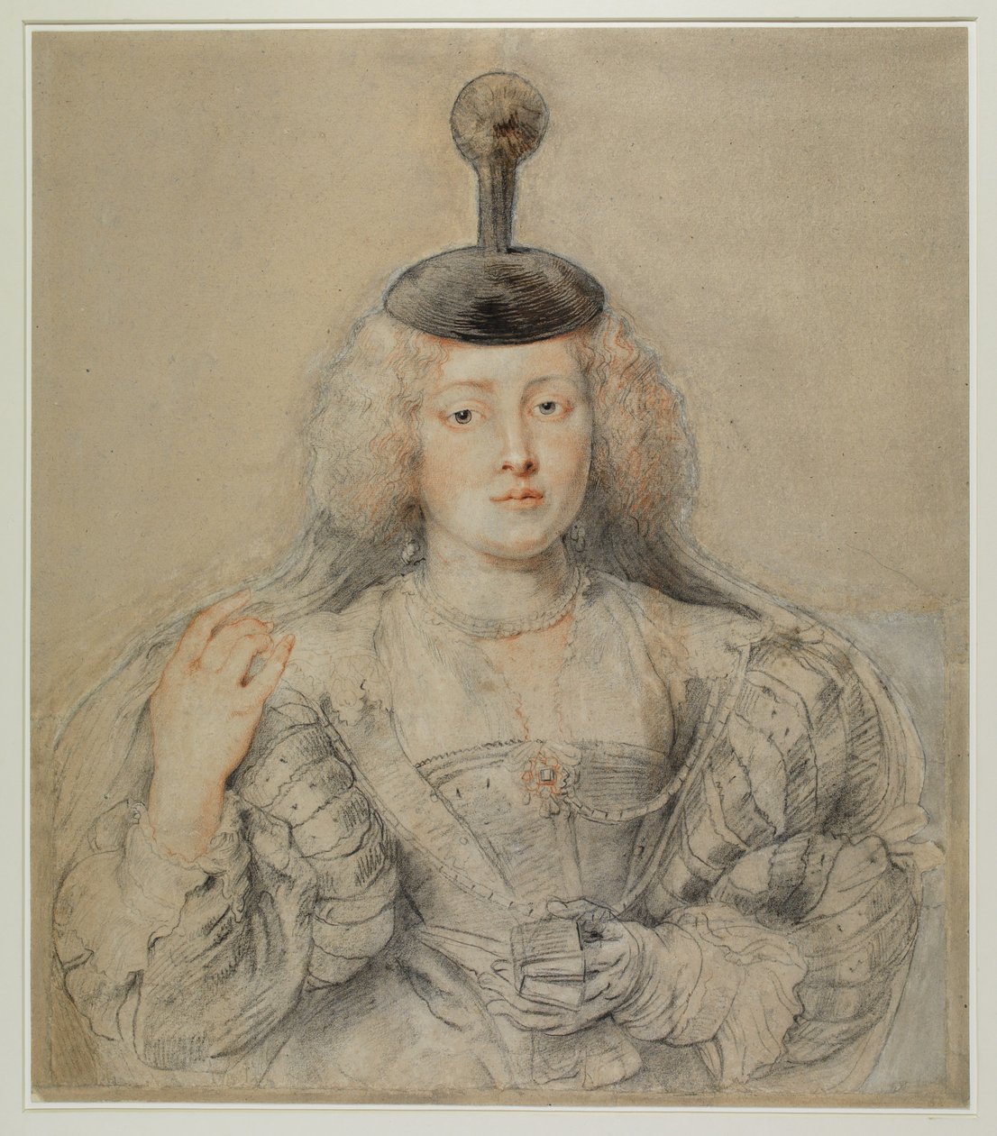 Helena Fourment (1614-73) ca. 1630 (pen & blæk og kridt forhøjet med hvidt på papir) af Peter Paul Rubens