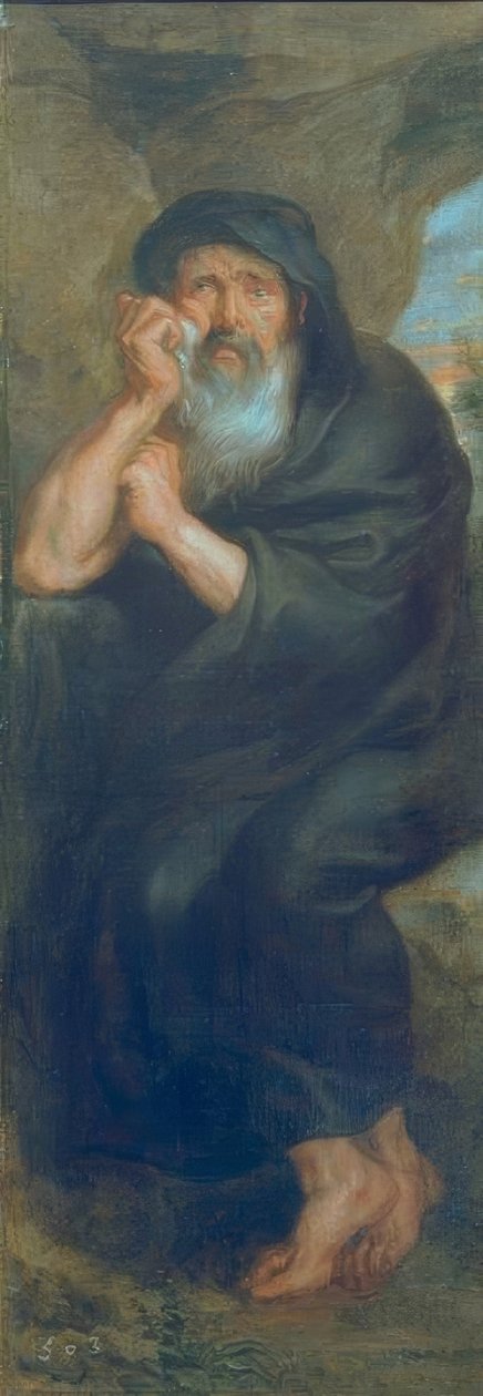 Heraklit, den grædende filosof af Peter Paul Rubens