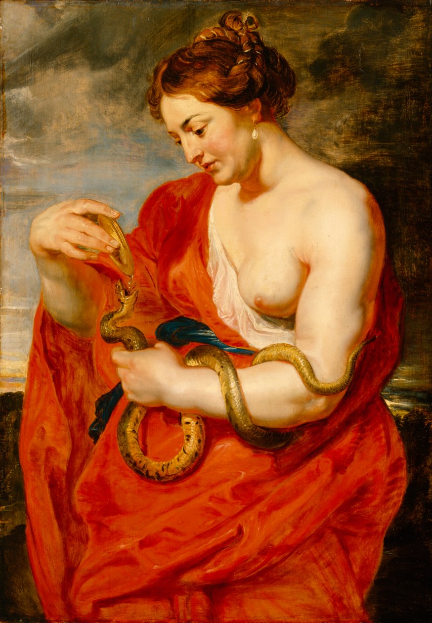 Hygeia, Goddess of Health, ca. 1615 (olie på egetræspanel) af Peter Paul Rubens
