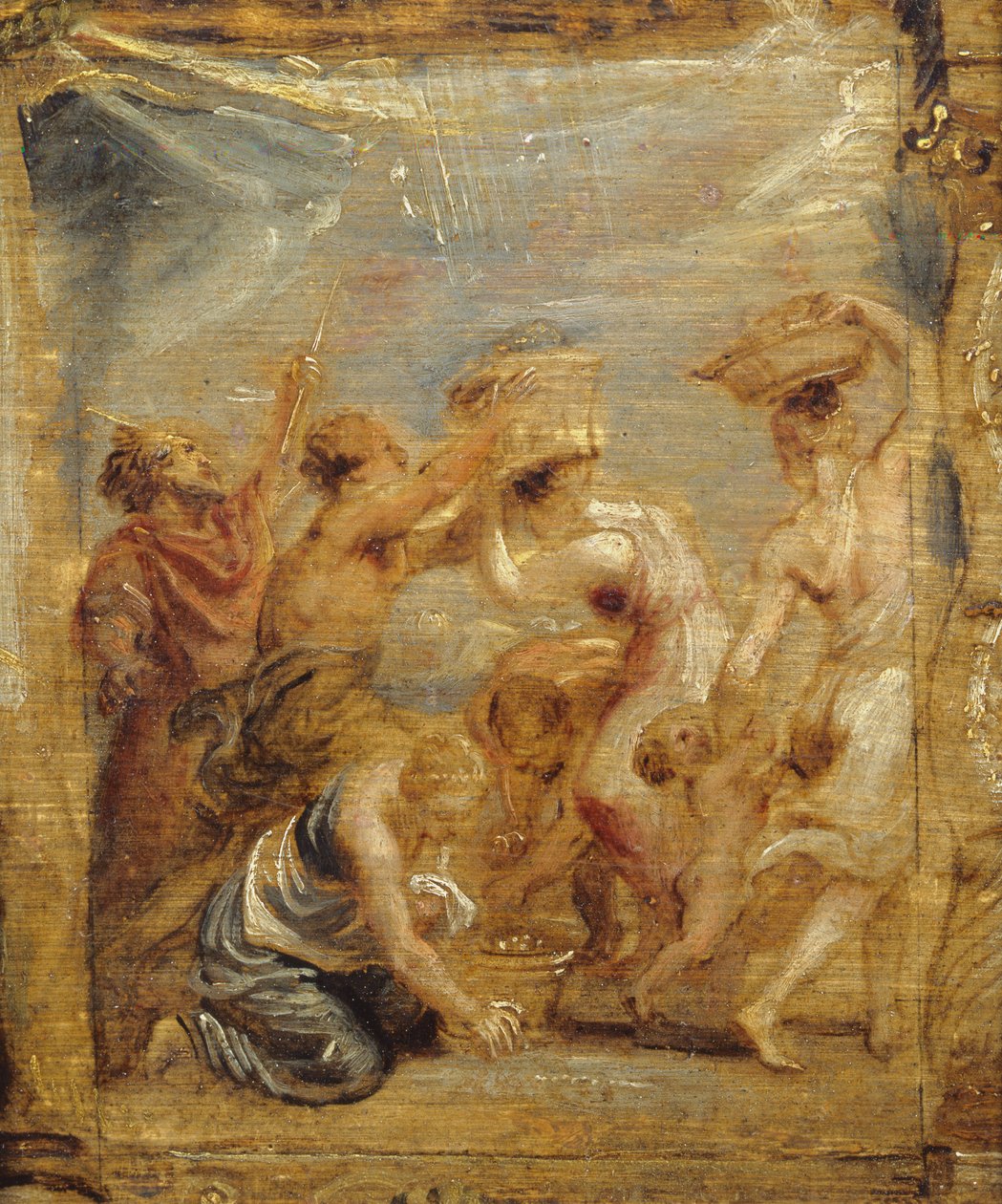 Israelitterne samler manna, ca. 1626-28 (olie på træ) af Peter Paul Rubens