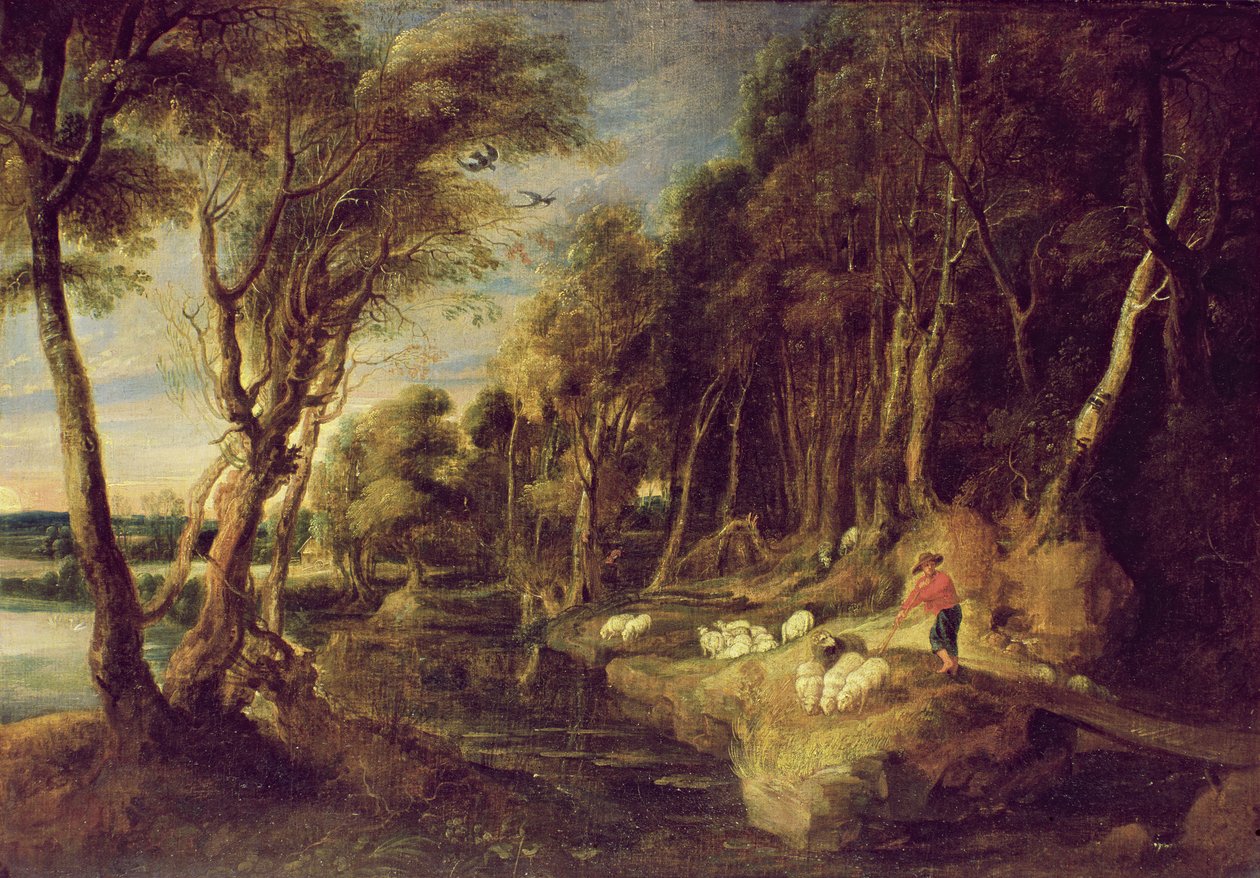 Landskab med en hyrde af Peter Paul Rubens