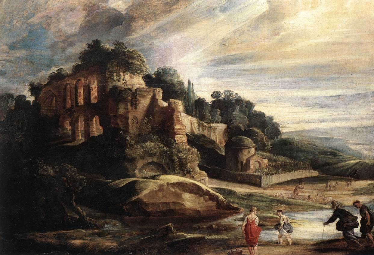 Landskab med ruinerne af Mount Palatine i Rom af Peter Paul Rubens