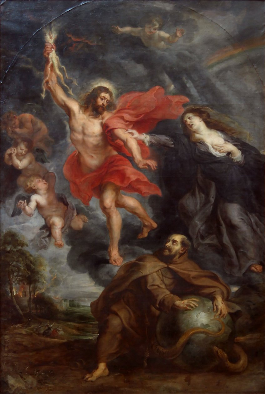 Skæringspunktet mellem jomfruen og den hellige Frans stopper den guddommelige vrede af Peter Paul Rubens