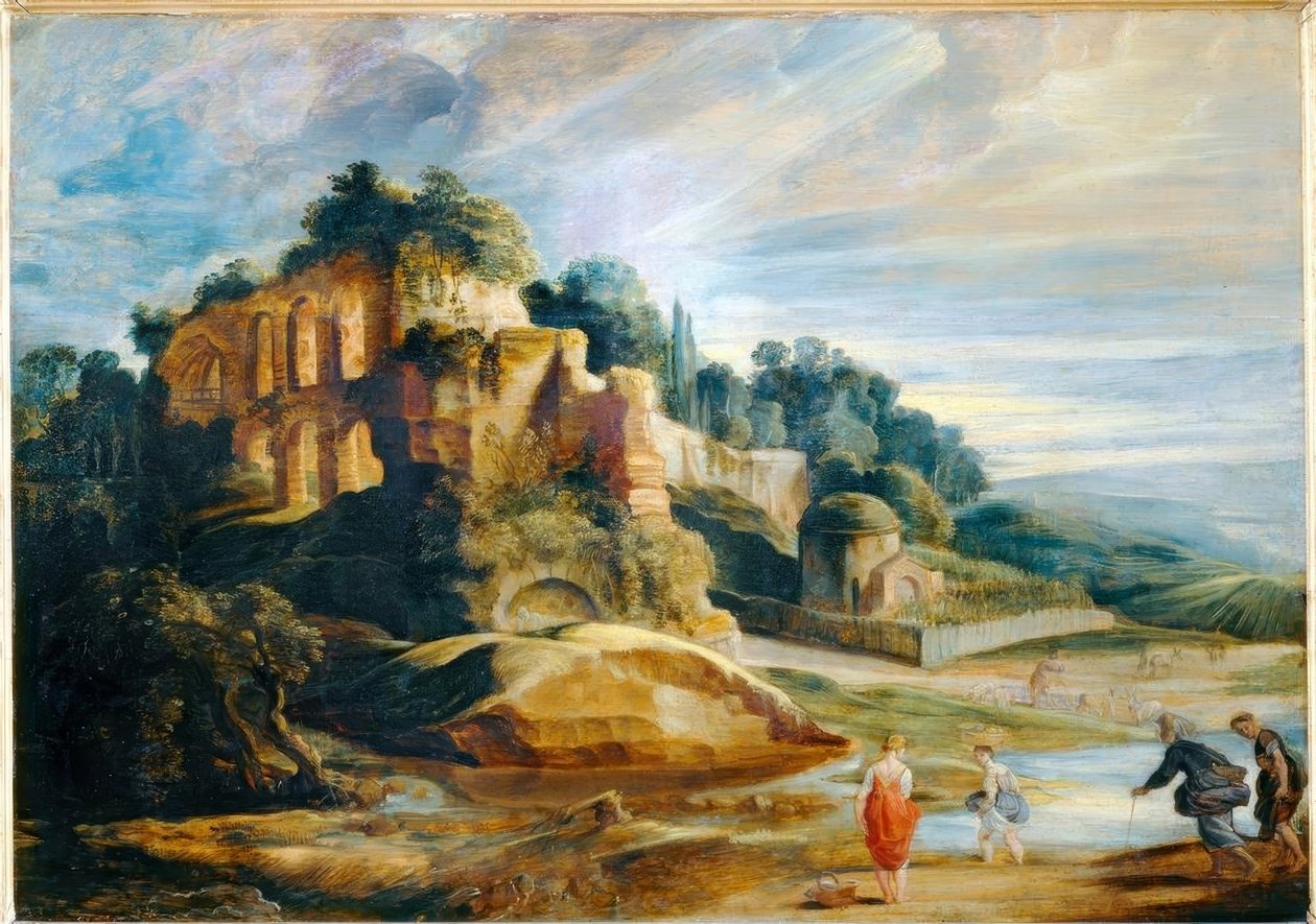 Landskab med ruinerne af Palatinerhøjen i Rom af Peter Paul Rubens