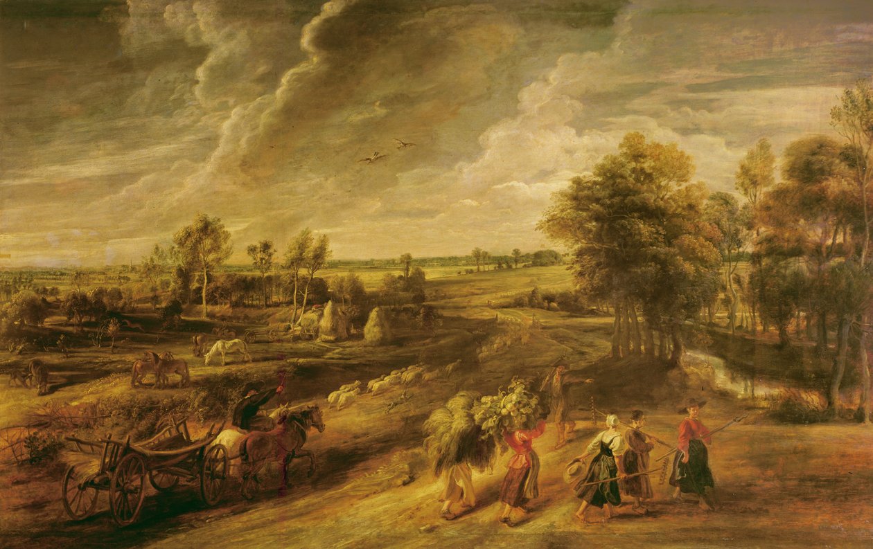 Bønder, der vender tilbage fra markerne, ca. 1632-34 af Peter Paul Rubens
